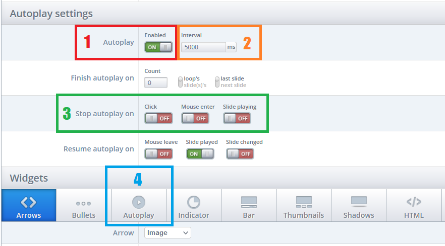 SmartSlider2 Autoplay Settings