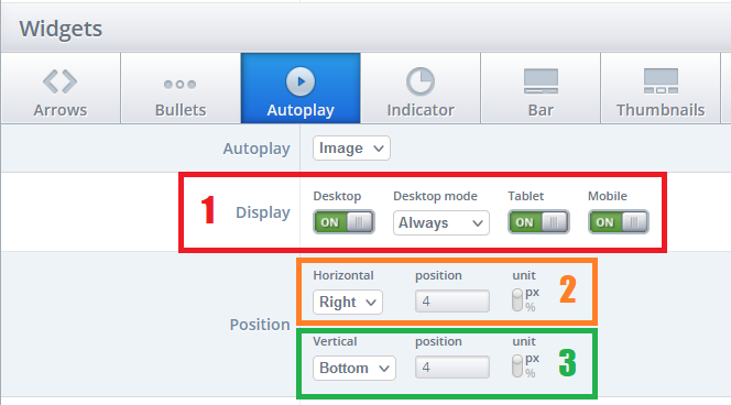 Smartslider2: Autoplay widget settings