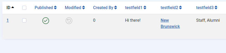 Visforms: Data Results