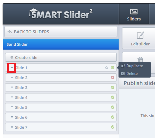SmartSlider: Mobile menu icon 