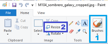Microsoft Paint: "Resize" icon
