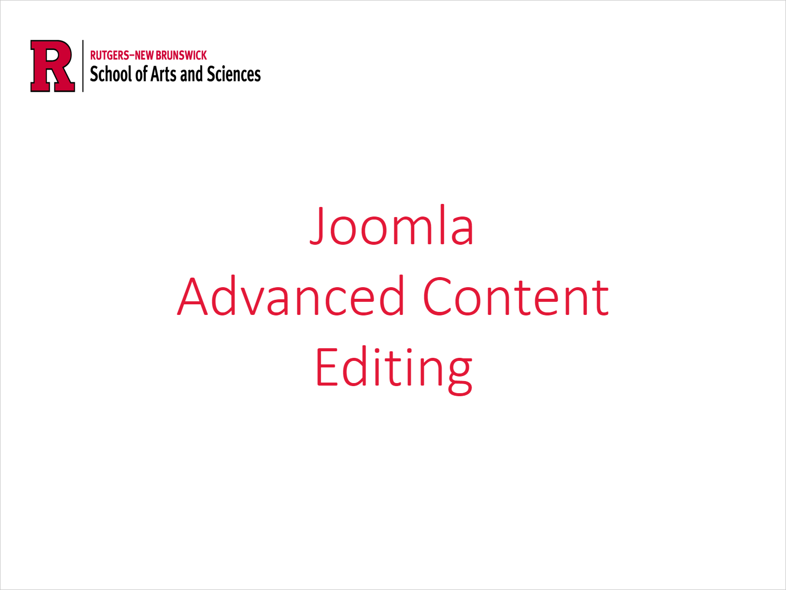 Advanced Content Editing