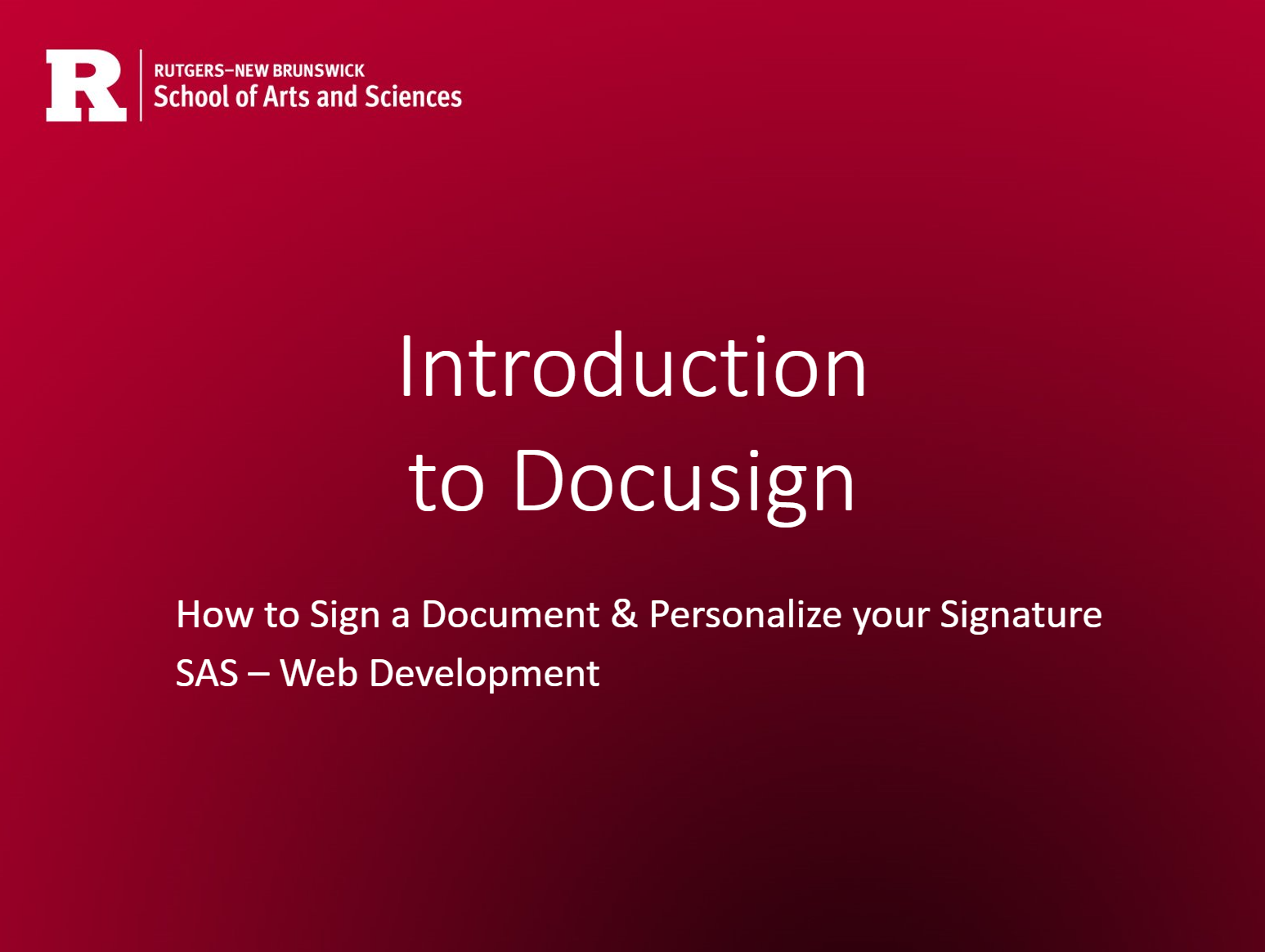 Cover page of presentation