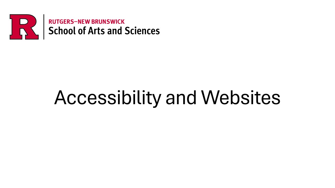 Accessibility and Websites
