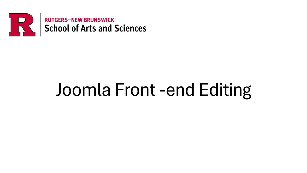Front End Editing