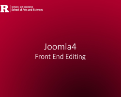 Joomla! - Front End Editing