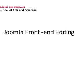 Joomla! - Front End Editing